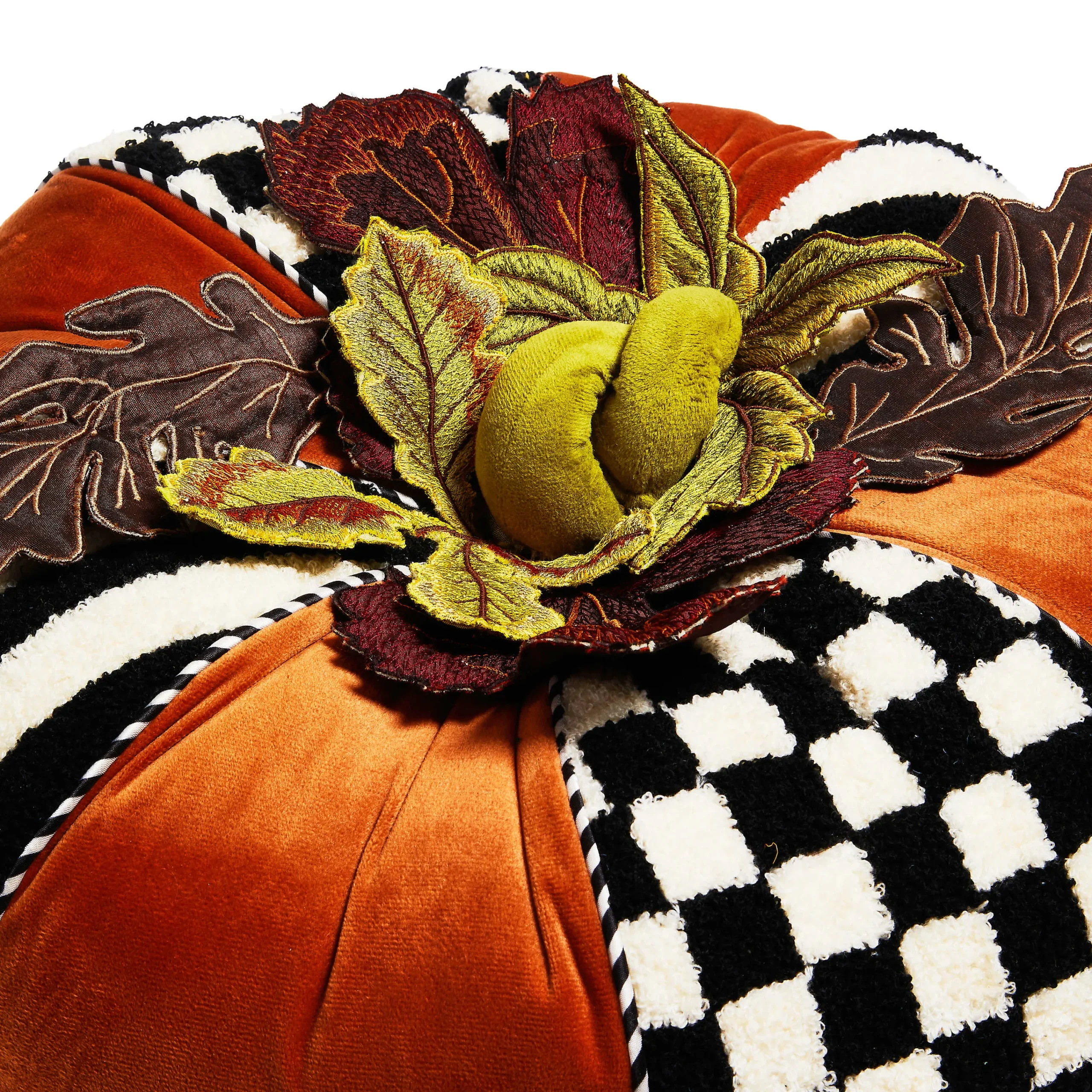 MacKenzie-Childs The Fall Shop|Pillows, Throws, & Cushions<Harvest Check  Stripe Round Pillow