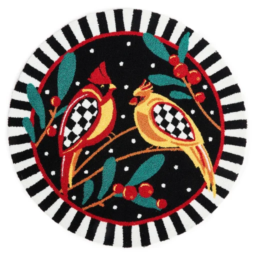 MacKenzie-Childs Holiday|Rugs<Holiday Cardinal 3' Round Rug