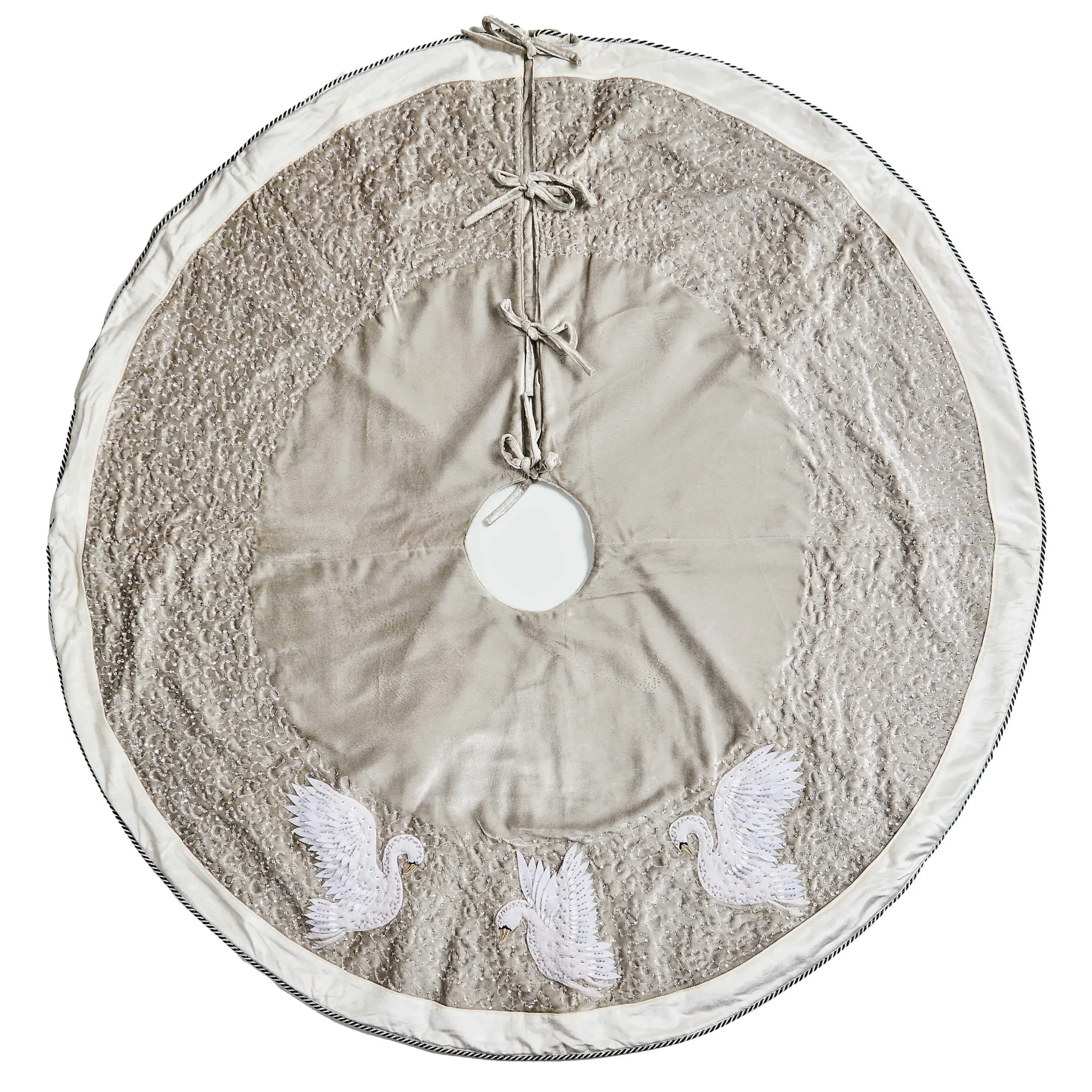 MacKenzie-Childs Holiday|Room Accents<Holiday Swans Velvet Tree Skirt
