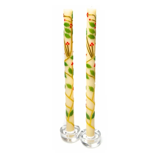 MacKenzie-Childs Holiday|Candles & Fragrances<Holly Dinner Candles, Set of 2