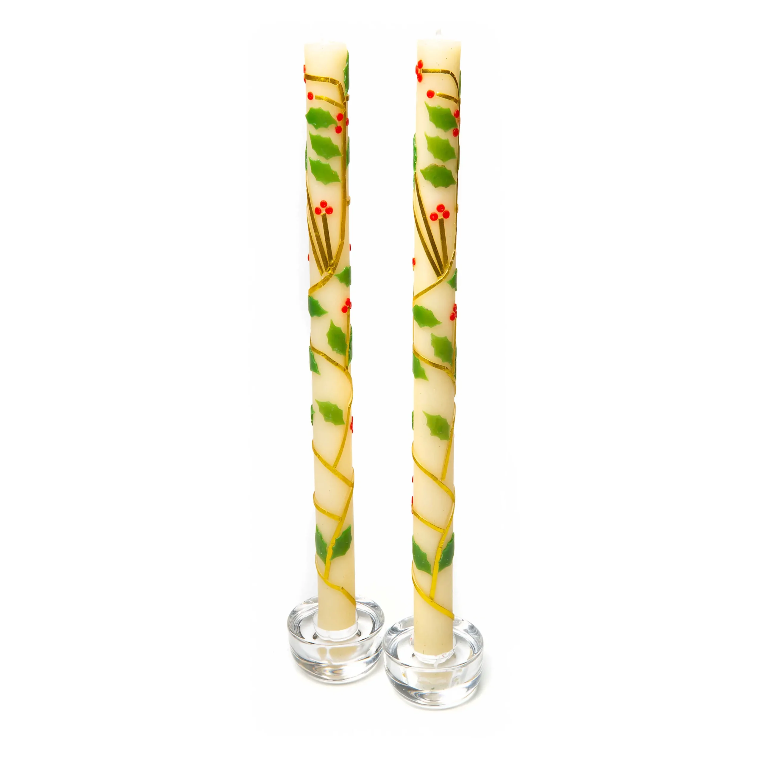 MacKenzie-Childs Holiday|Candles & Fragrances<Holly Dinner Candles, Set of 2