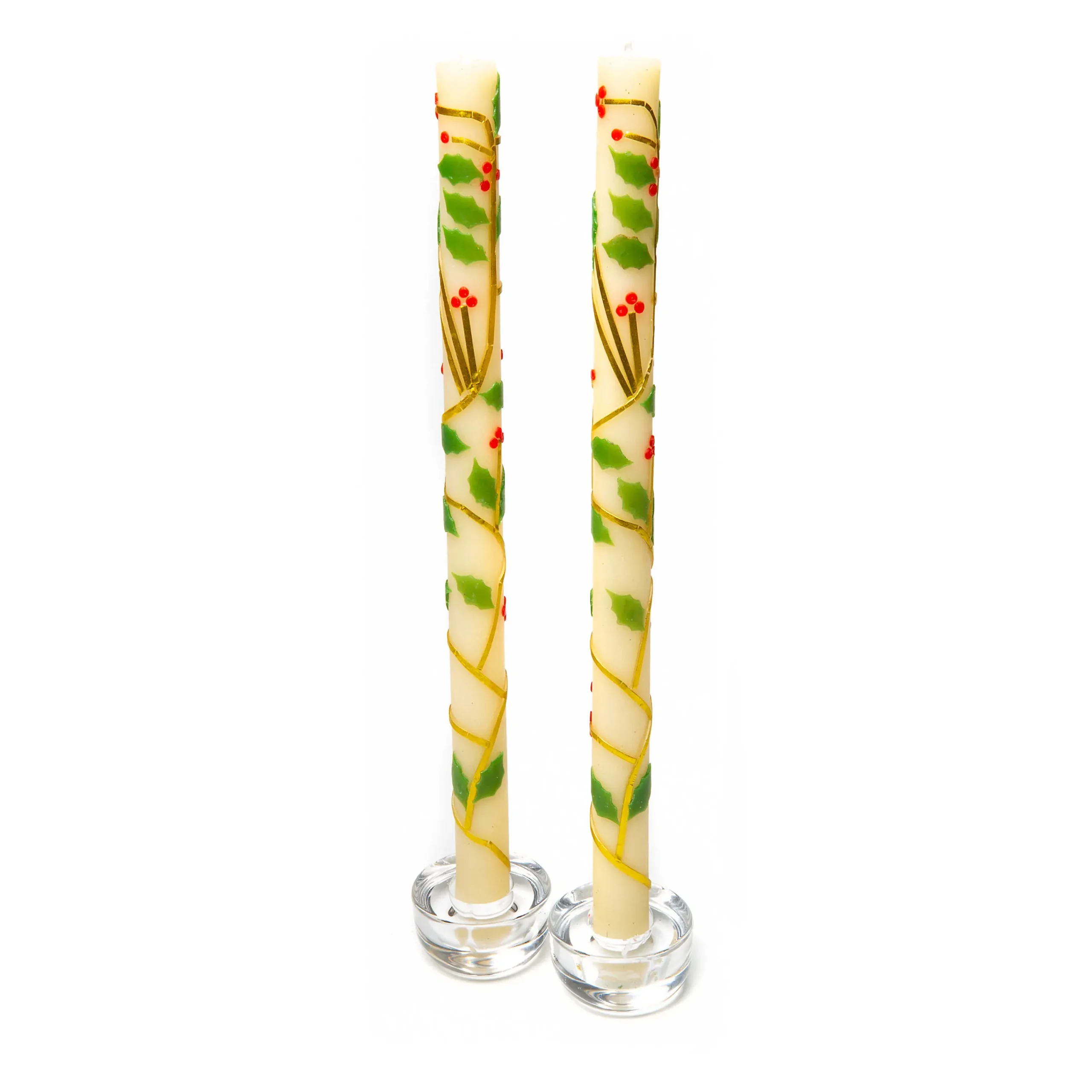 MacKenzie-Childs Holiday|Candles & Fragrances<Holly Dinner Candles, Set of 2