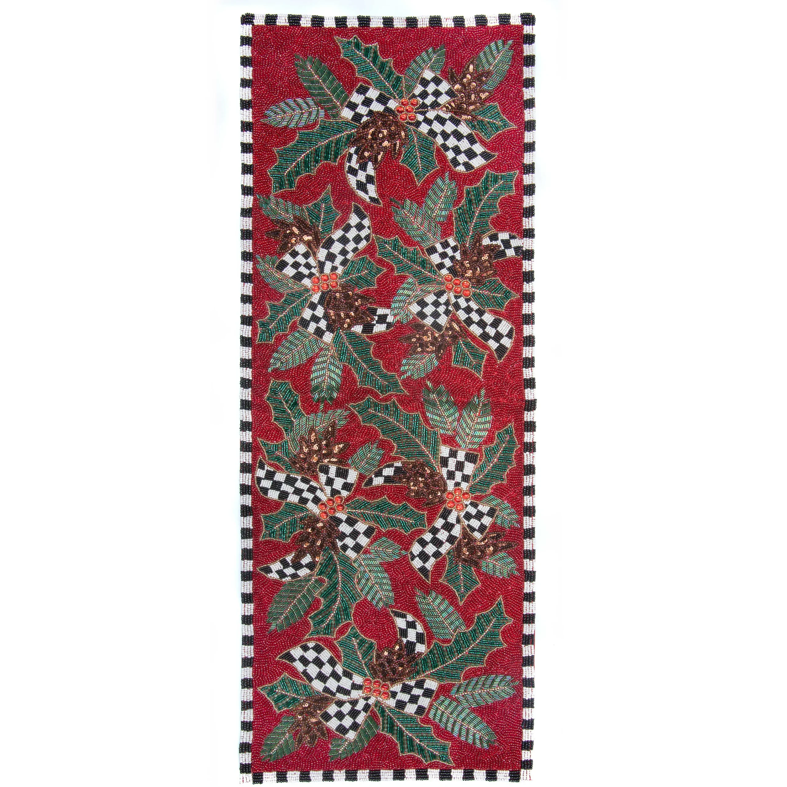 MacKenzie-Childs Holiday|Table Accessories<Holly Holiday Beaded Runner