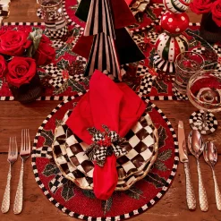 MacKenzie-Childs Holiday|Table Accessories<Holly Holiday Beaded Runner