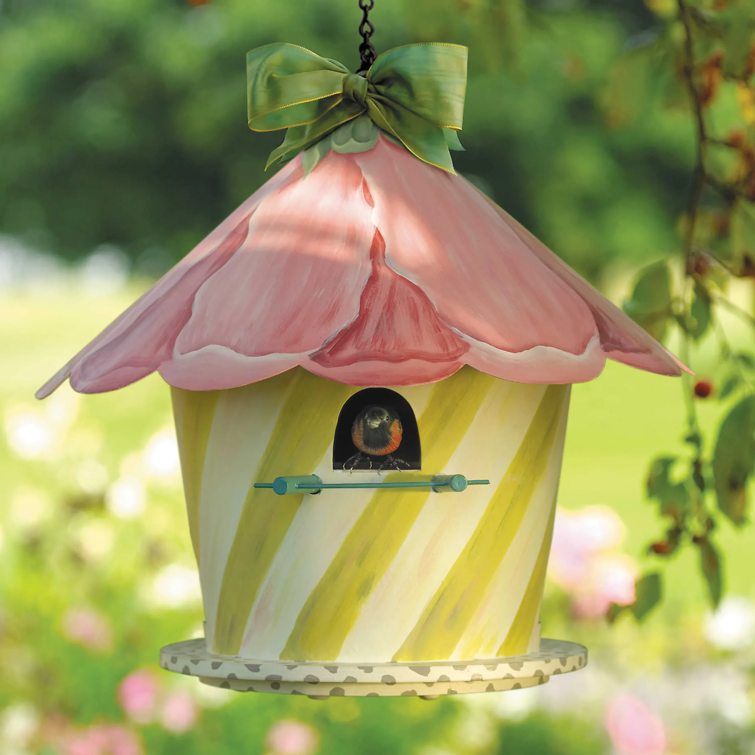 MacKenzie-Childs Spring|Outdoor<Hollyhock Birdhouse