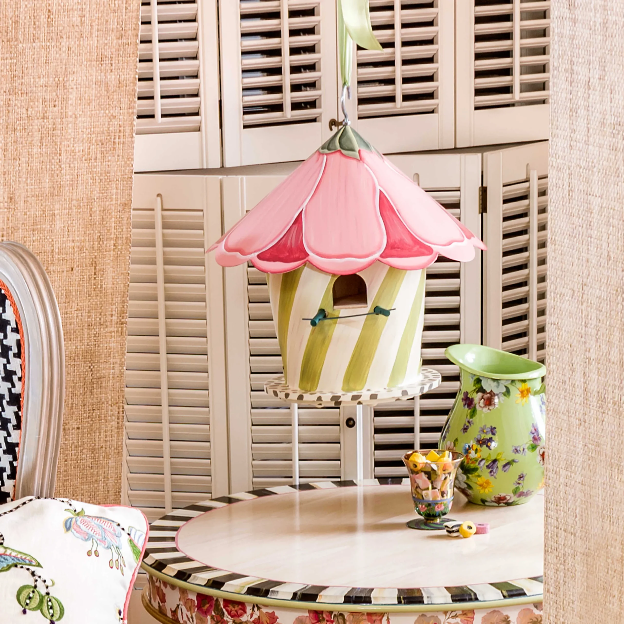 MacKenzie-Childs Spring|Outdoor<Hollyhock Birdhouse