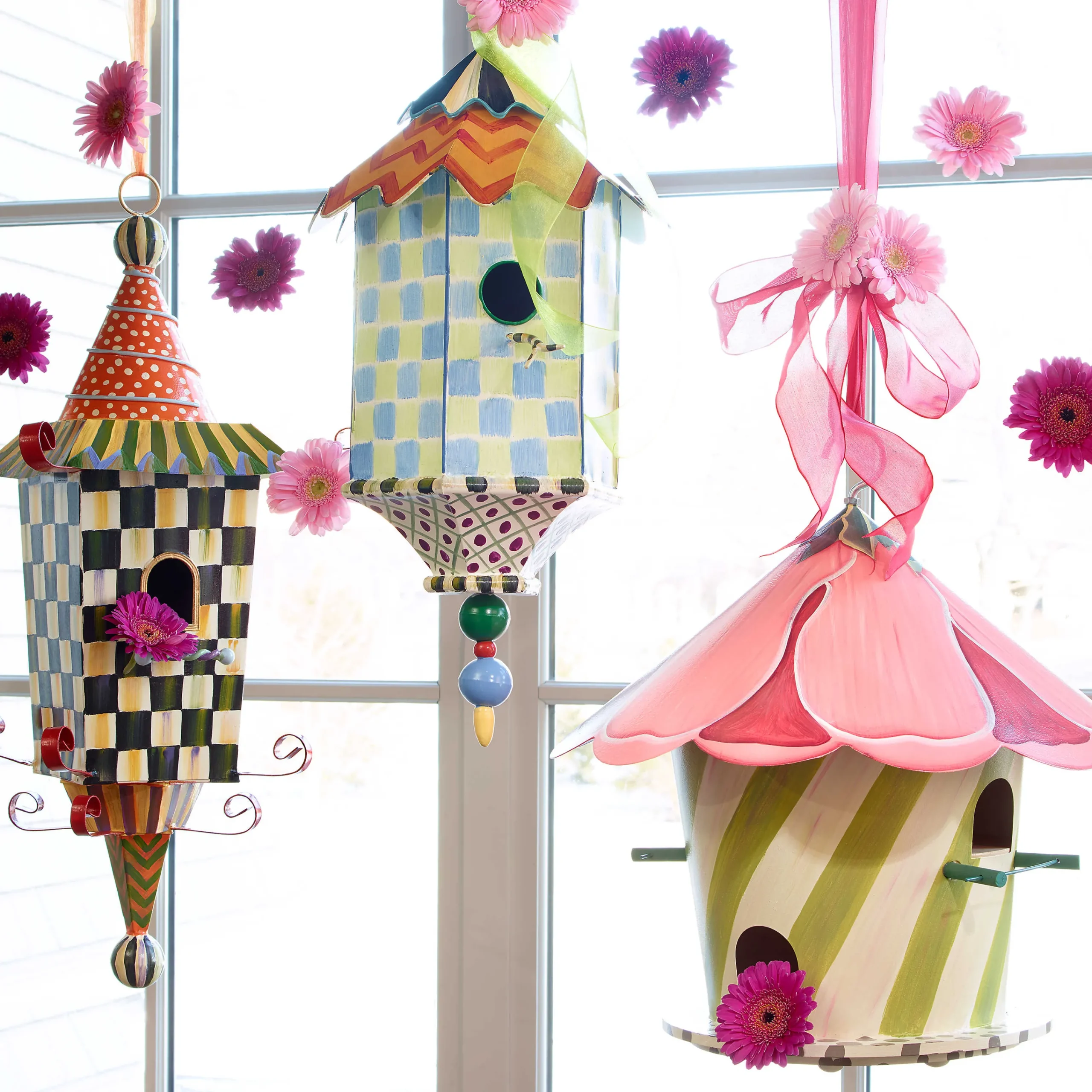 MacKenzie-Childs Spring|Outdoor<Hollyhock Birdhouse