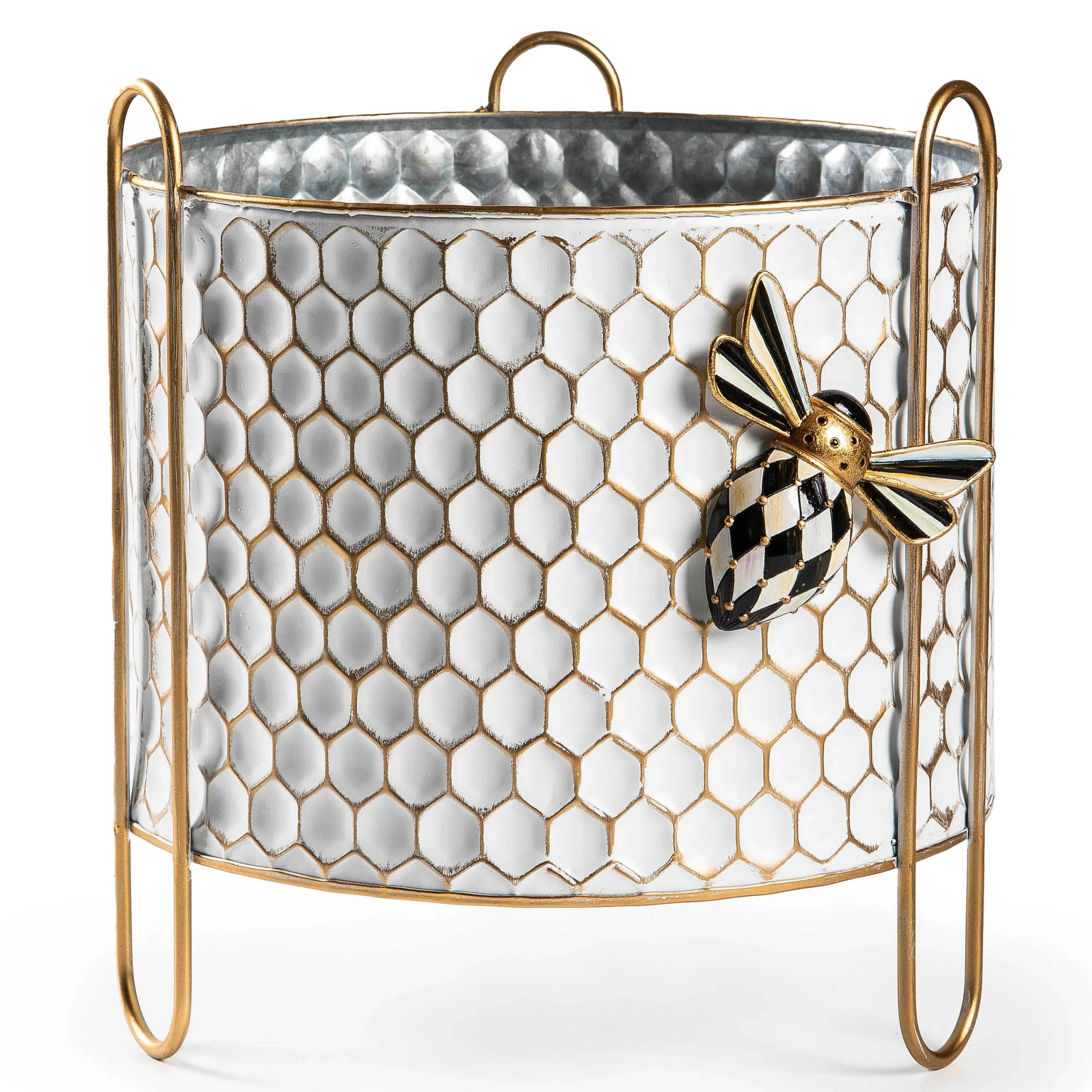 MacKenzie-Childs Spring|Greenery & Florals<Honeycomb Large Tin Planter