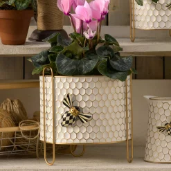 MacKenzie-Childs Spring|Greenery & Florals<Honeycomb Large Tin Planter