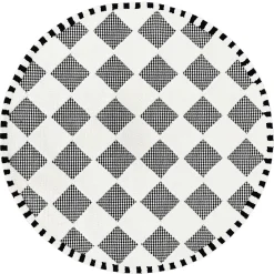 MacKenzie-Childs Rugs<Houndstooth Check Diamond 6' Round Rug