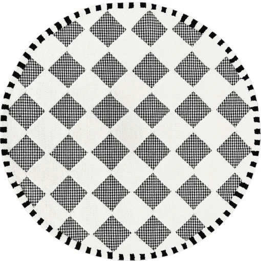 MacKenzie-Childs Rugs<Houndstooth Check Diamond 6' Round Rug