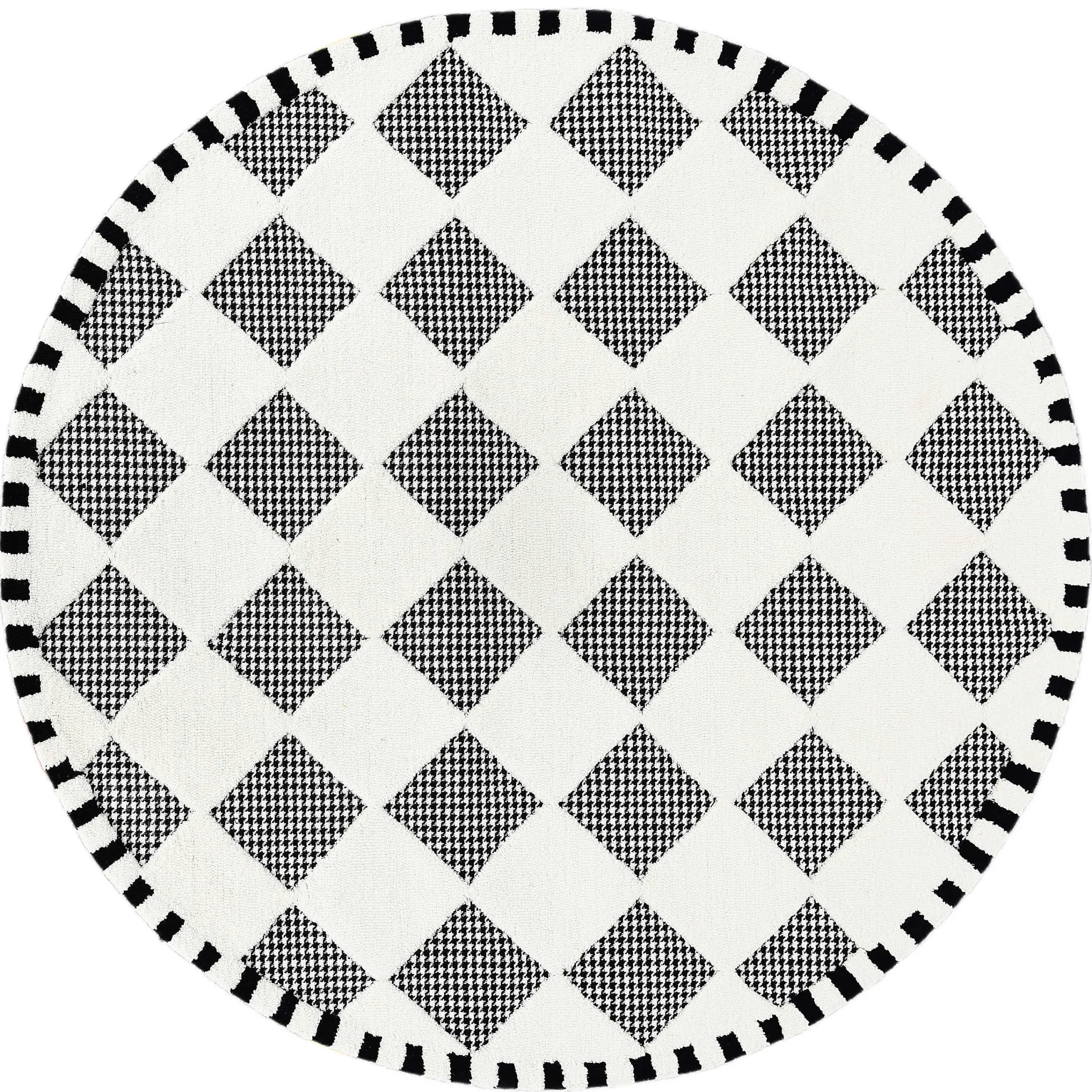 MacKenzie-Childs Rugs<Houndstooth Check Diamond 6' Round Rug