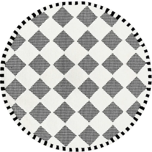 MacKenzie-Childs Rugs<Houndstooth Check Diamond 6' Round Rug
