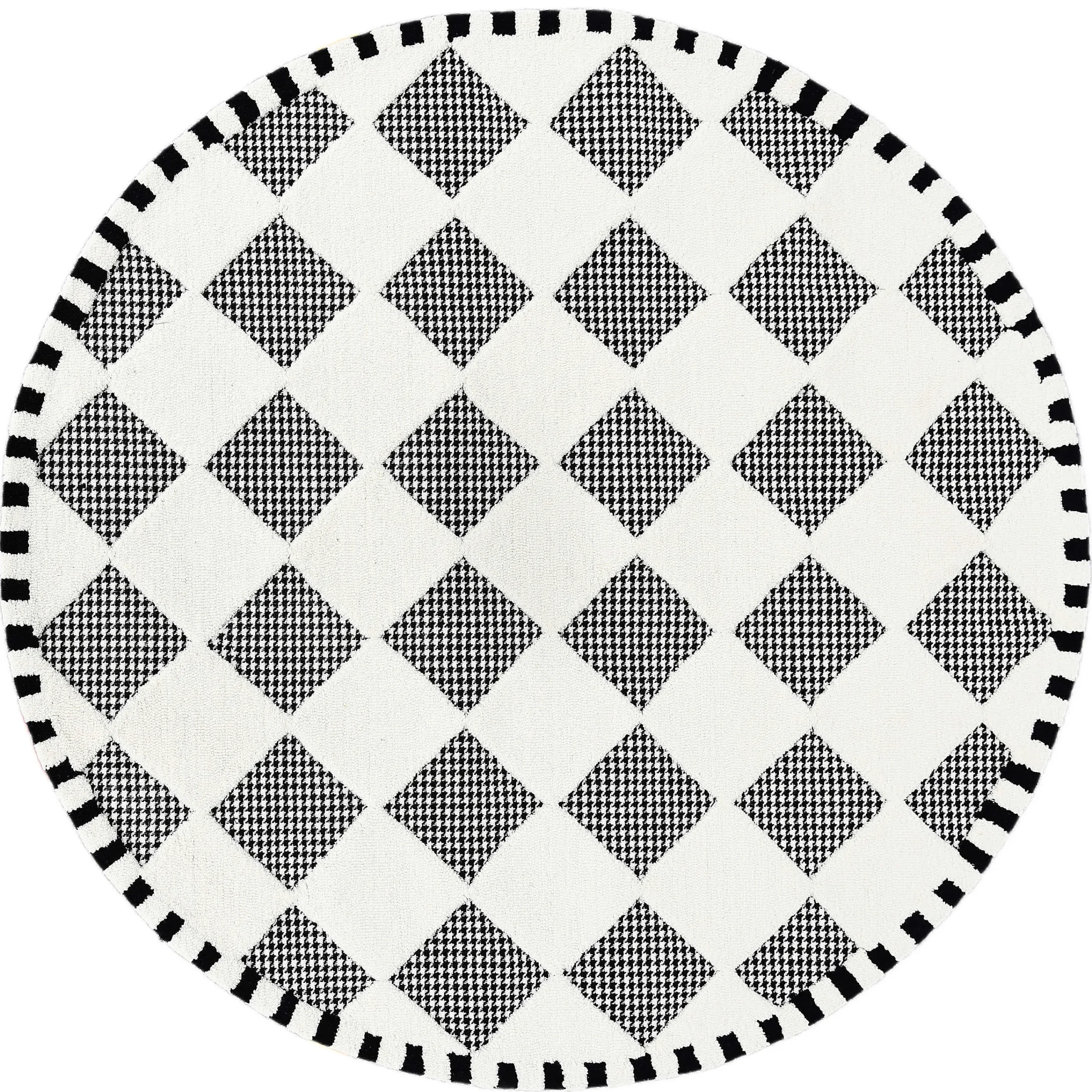 MacKenzie-Childs Rugs<Houndstooth Check Diamond 6' Round Rug