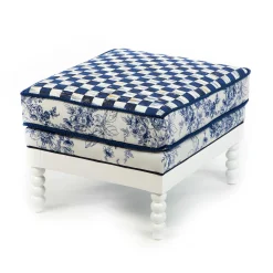 MacKenzie-Childs Outdoor|Spring<Indigo Villa Outdoor Ottoman
