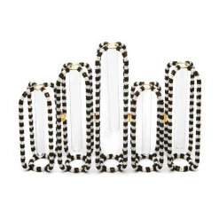 MacKenzie-Childs Room Accents<Interlocking Black  White Bud Vases, Set of 5