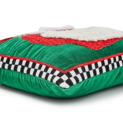 MacKenzie-Childs Pillows, Throws, & Cushions<Joyful Black Santa Throw Pillow