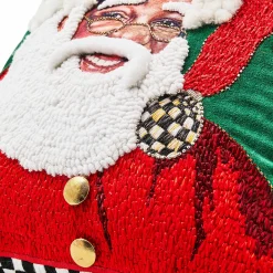 MacKenzie-Childs Pillows, Throws, & Cushions<Joyful Black Santa Throw Pillow