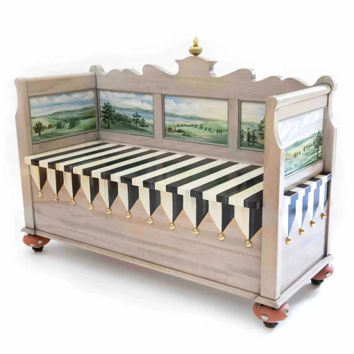 MacKenzie-Childs Storage Furniture|Entryway Furniture<Landscape Blanket Bench