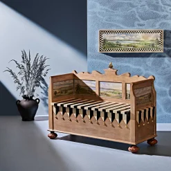 MacKenzie-Childs Storage Furniture|Entryway Furniture<Landscape Blanket Bench