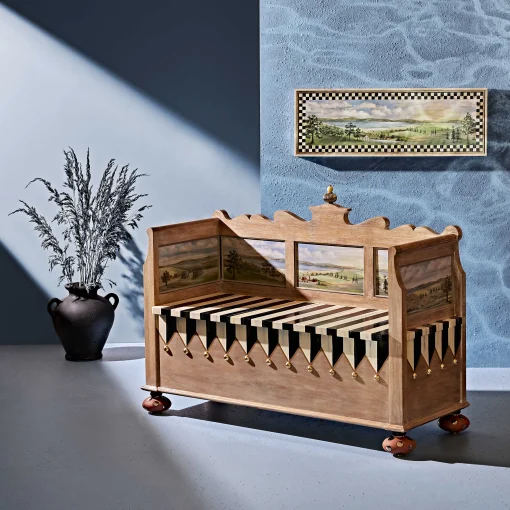 MacKenzie-Childs Storage Furniture|Entryway Furniture<Landscape Blanket Bench