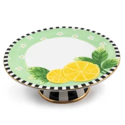 MacKenzie-Childs Serveware<Lemon Large Pedestal Platter