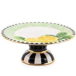 MacKenzie-Childs Spring|Serveware<Lemon Small Pedestal Platter