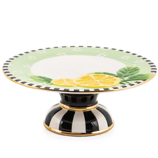 MacKenzie-Childs Spring|Serveware<Lemon Small Pedestal Platter