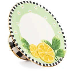 MacKenzie-Childs Spring|Serveware<Lemon Small Pedestal Platter