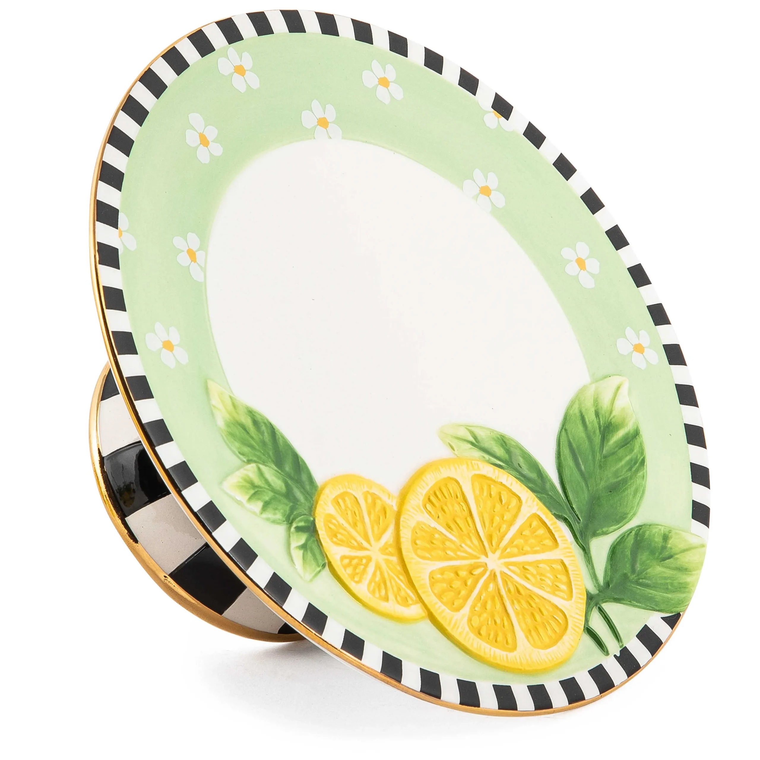 MacKenzie-Childs Spring|Serveware<Lemon Small Pedestal Platter