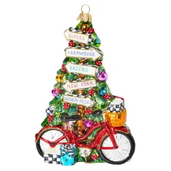 MacKenzie-Childs Holiday<Mackenzie Childs Bicycle Glass Ornament