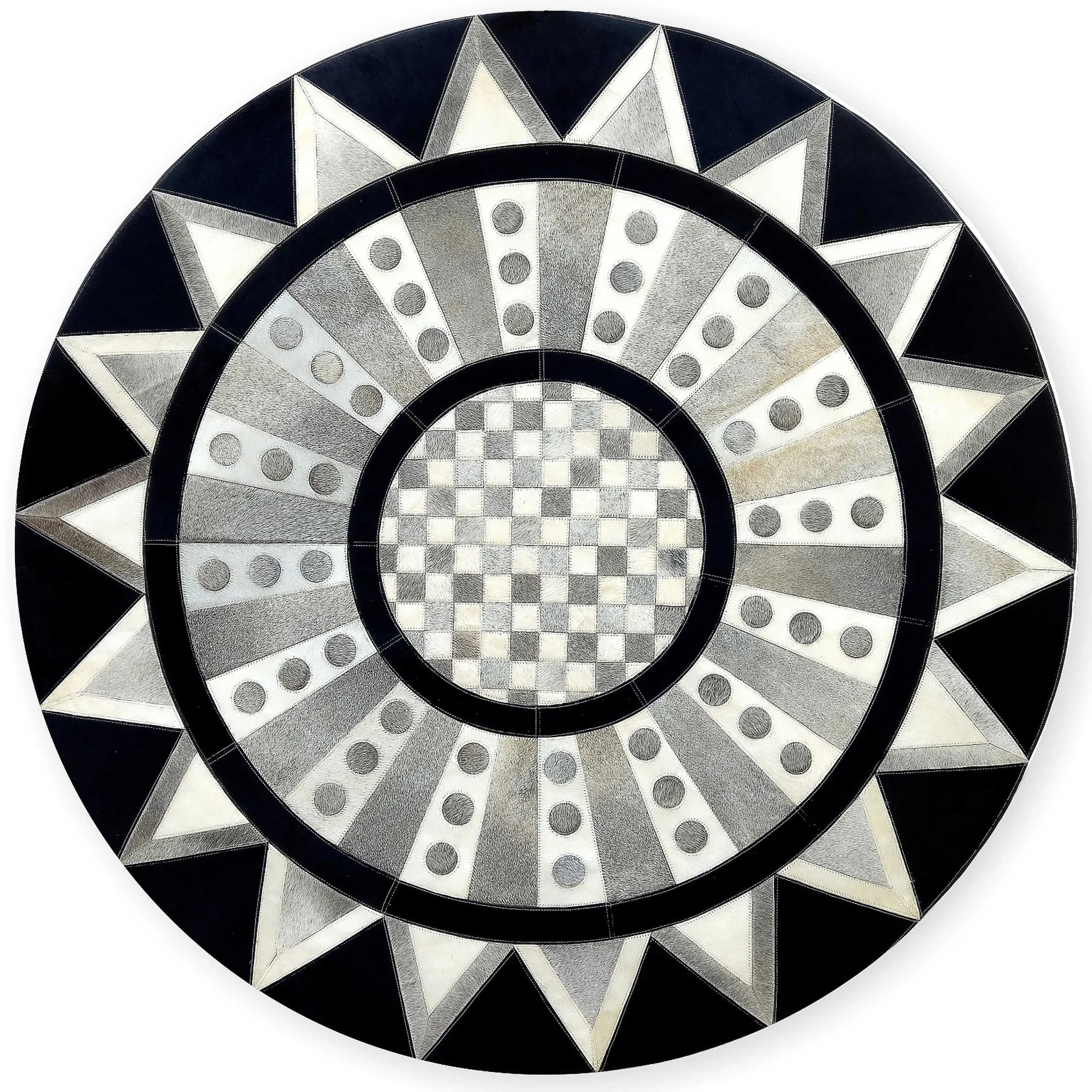 MacKenzie-Childs Rugs<Madison Hair on Hide 6' Round Rug
