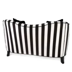 MacKenzie-Childs Living Room<Marquee Black Stripe Chenille Loveseat