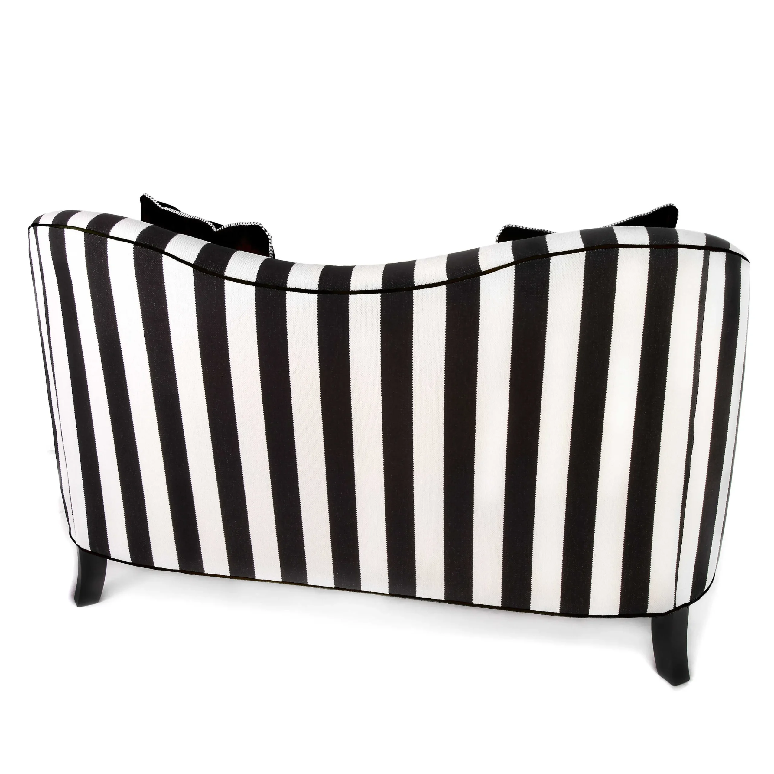 MacKenzie-Childs Living Room<Marquee Black Stripe Chenille Loveseat