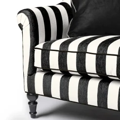 MacKenzie-Childs Living Room<Marquee Black Stripe Chenille Loveseat