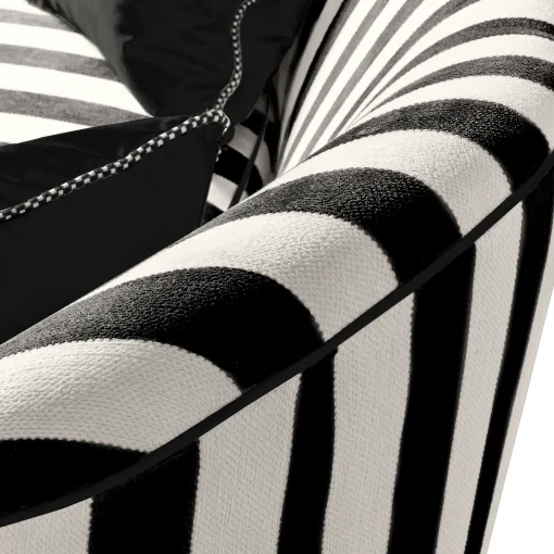 MacKenzie-Childs Living Room<Marquee Black Stripe Chenille Loveseat
