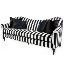 MacKenzie-Childs Living Room<Marquee Black Stripe Chenille Sofa