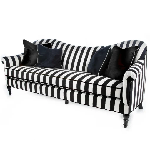 MacKenzie-Childs Living Room<Marquee Black Stripe Chenille Sofa