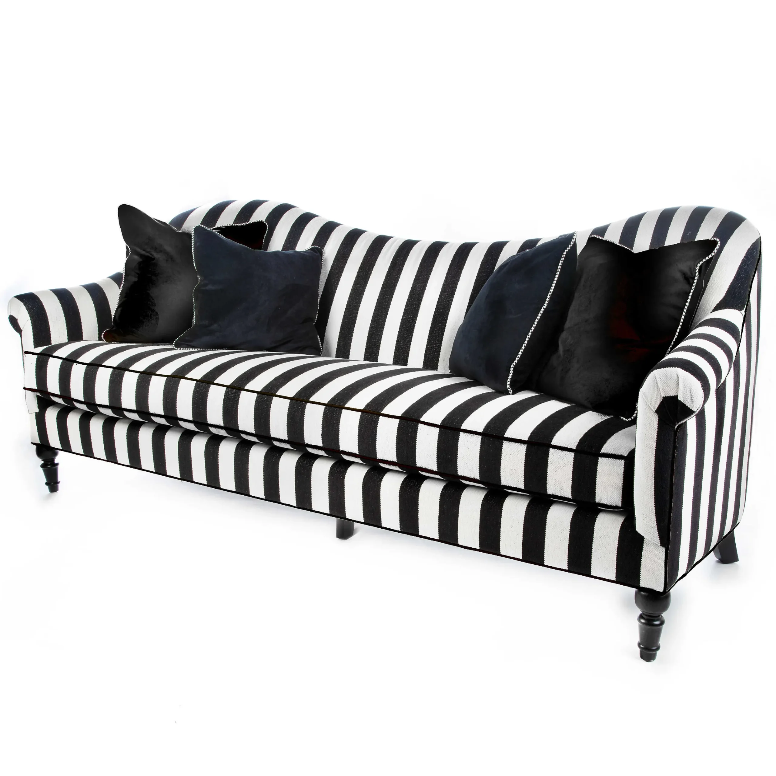 MacKenzie-Childs Living Room<Marquee Black Stripe Chenille Sofa