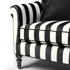 MacKenzie-Childs Living Room<Marquee Black Stripe Chenille Sofa