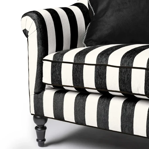 MacKenzie-Childs Living Room<Marquee Black Stripe Chenille Sofa