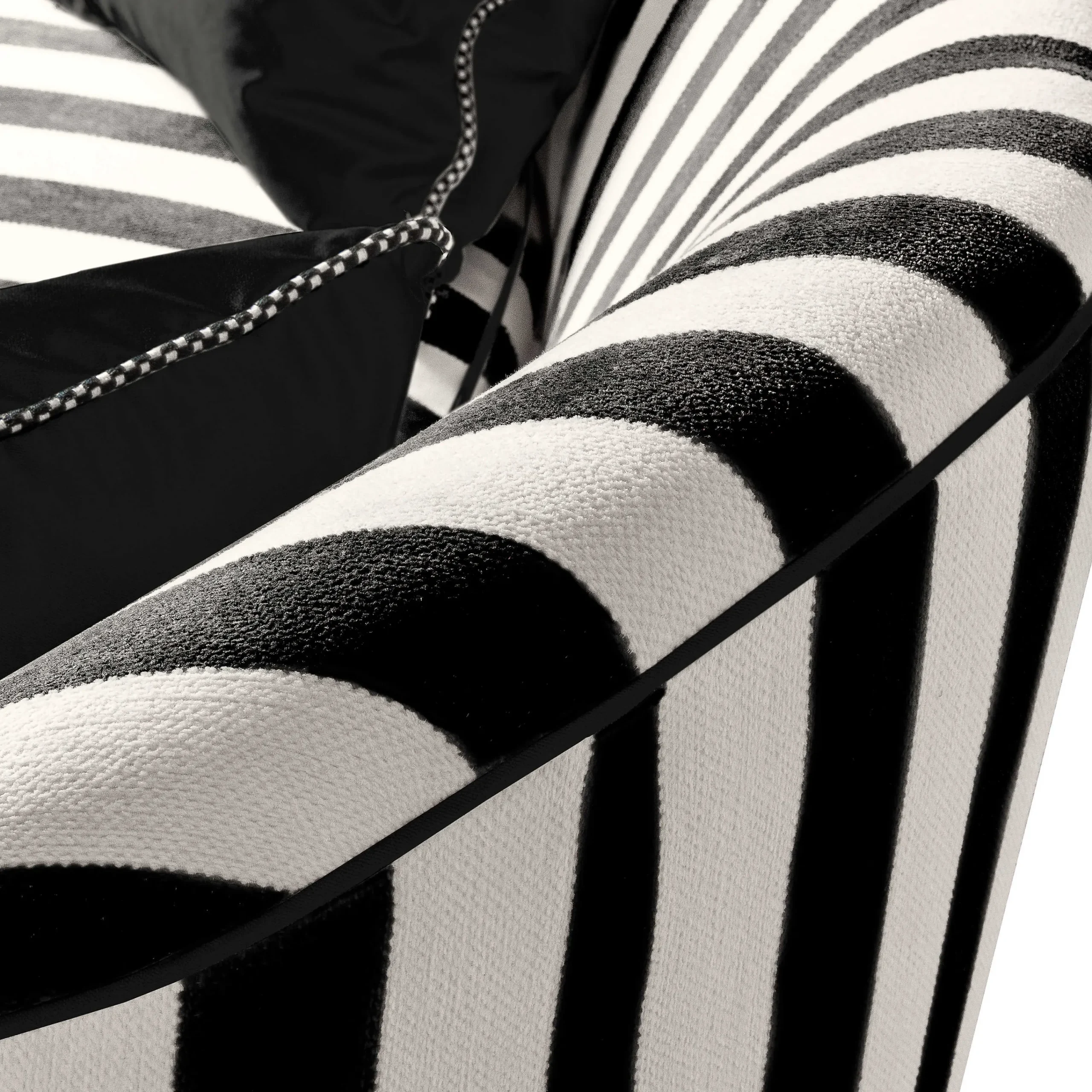 MacKenzie-Childs Living Room<Marquee Black Stripe Chenille Sofa