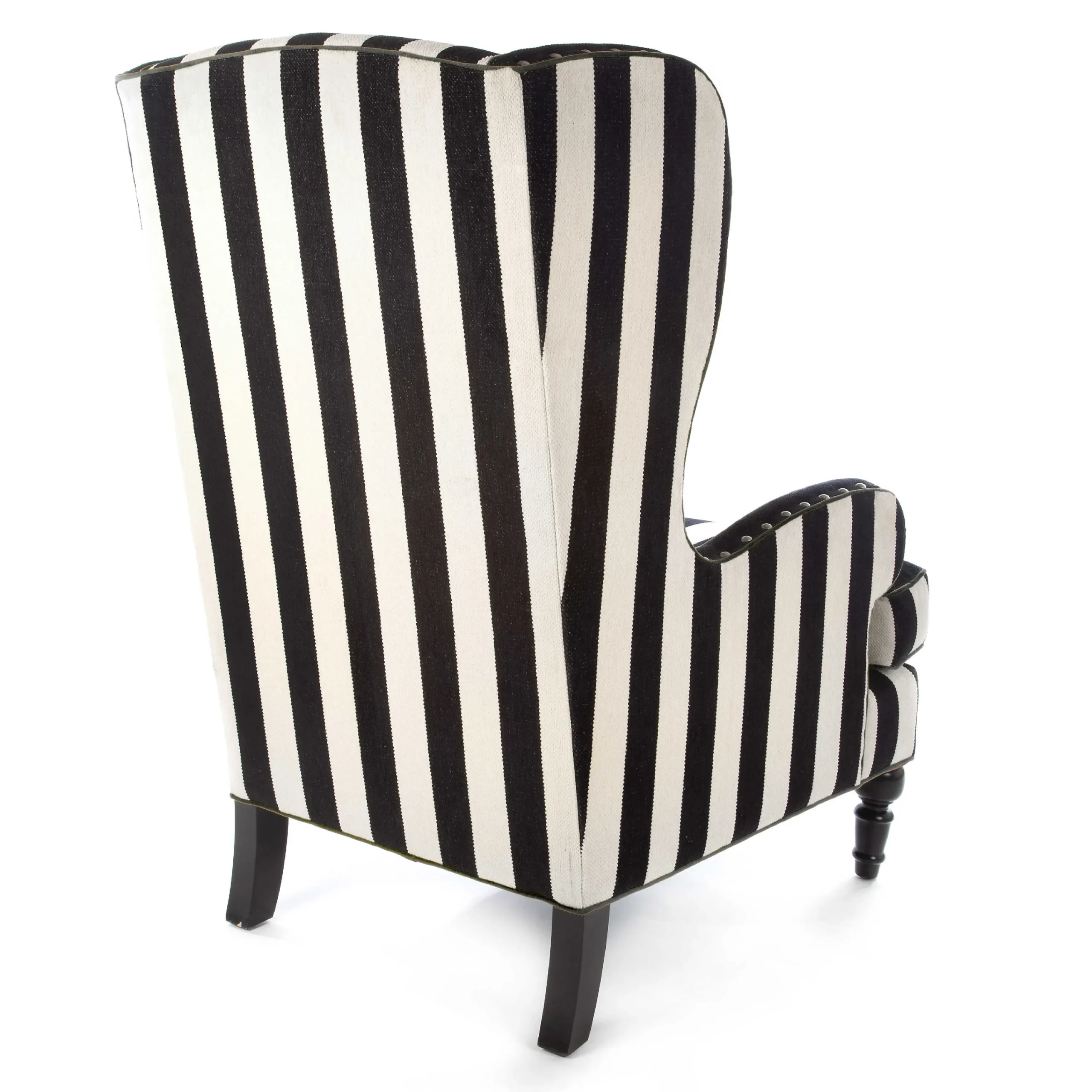 MacKenzie-Childs Living Room<Marquee Black Stripe Chenille Wing Chair