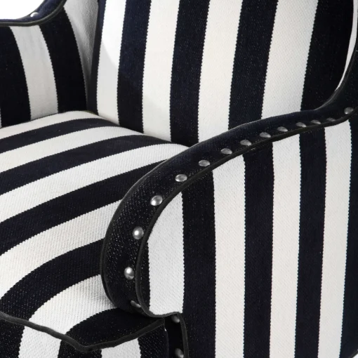 MacKenzie-Childs Living Room<Marquee Black Stripe Chenille Wing Chair