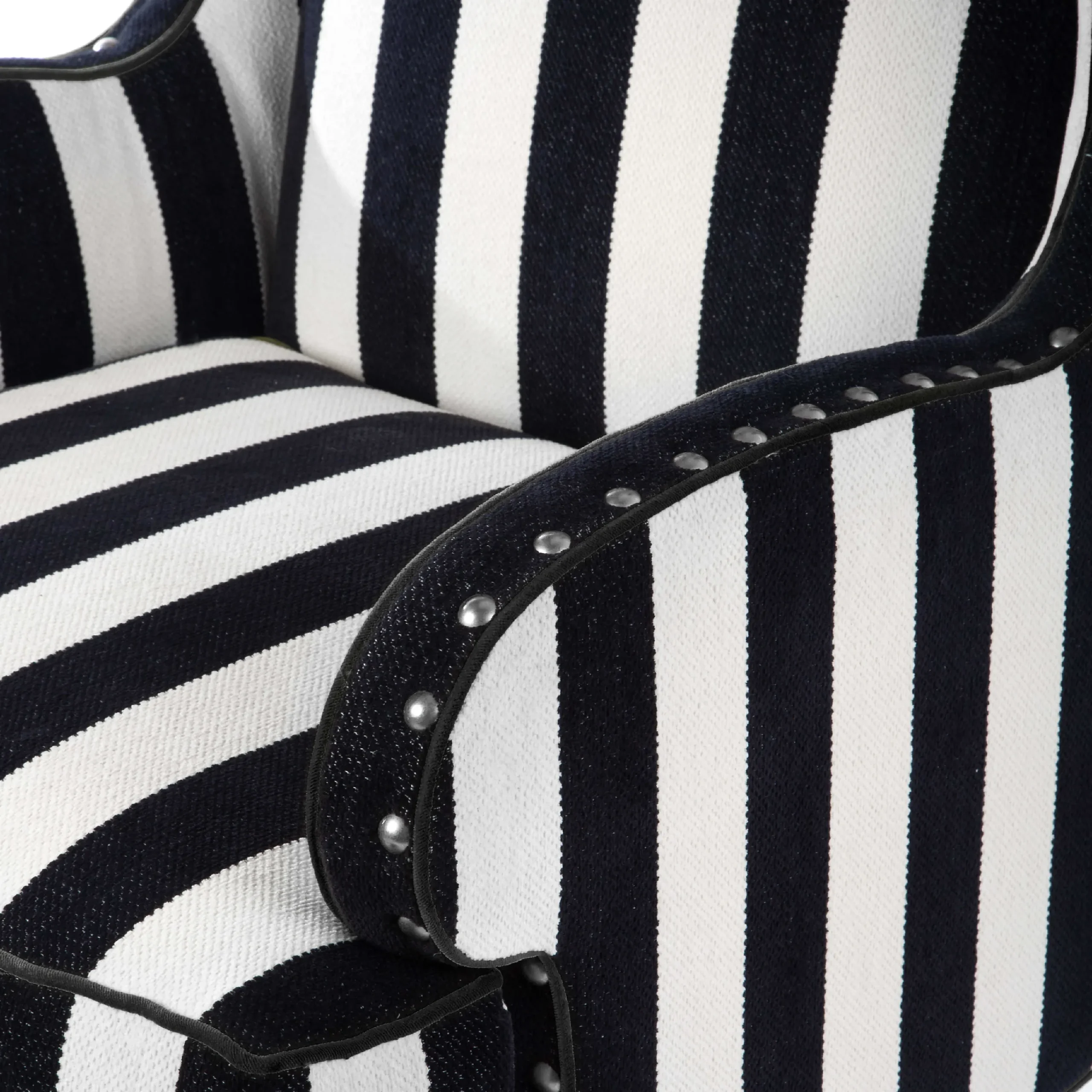 MacKenzie-Childs Living Room<Marquee Black Stripe Chenille Wing Chair