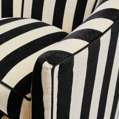 MacKenzie-Childs Living Room<Marquee Black Stripe Chenille Swivel Chair