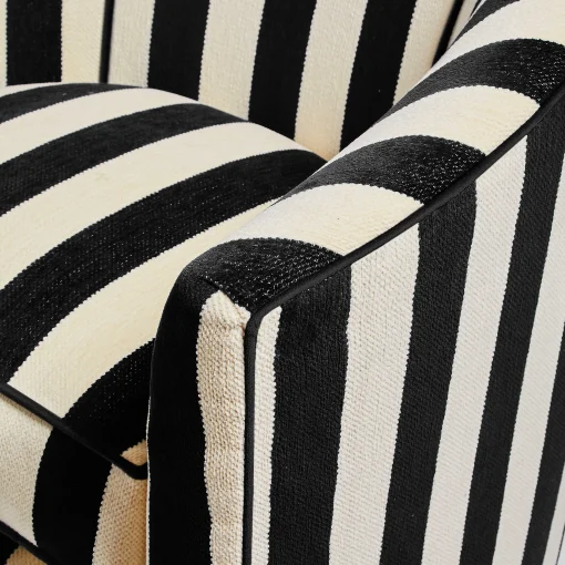 MacKenzie-Childs Living Room<Marquee Black Stripe Chenille Swivel Chair