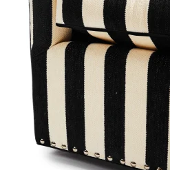 MacKenzie-Childs Living Room<Marquee Black Stripe Chenille Swivel Chair