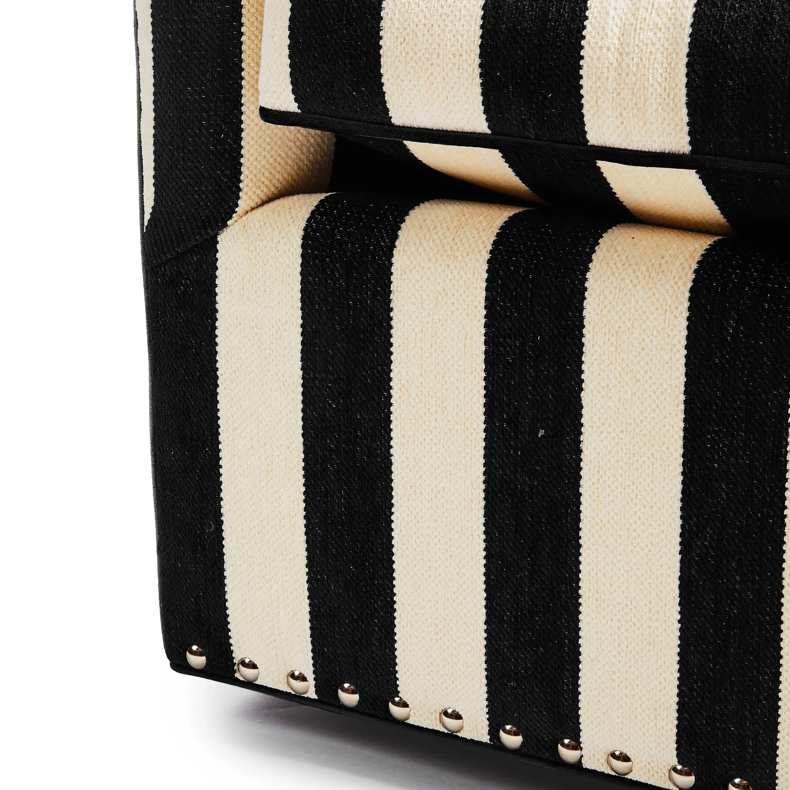 MacKenzie-Childs Living Room<Marquee Black Stripe Chenille Swivel Chair