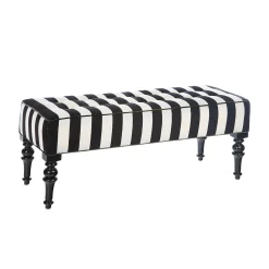 MacKenzie-Childs Living Room<Marquee Black Stripe Chenille Upholstered Bench